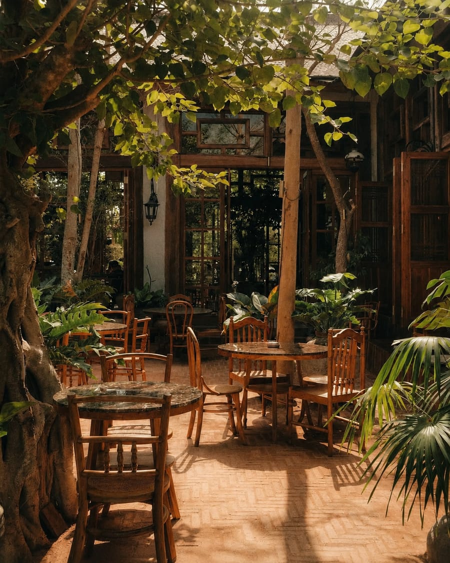 Garden patio of Café San Rafael